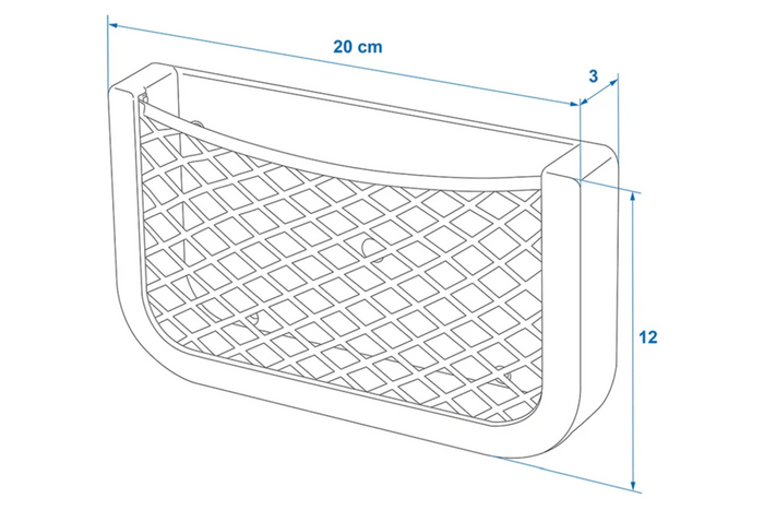ProPlus 230038 oppbevaringsnettlomme med ramme 200x120mm