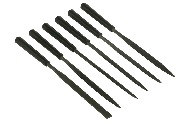 Sett med seks STANLEY 0-22-500 nålefiler, lengde 160 mm