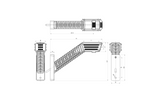 WAŚ 2552L W297.5.1 SPOT LED-markeringslykt, venstre, på lang arm