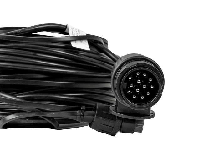 MANTES elektrisk installasjon, tilhenger trekkbil sele, 12 m, 13 PIN støpsel, 2x 8 PIN bajonetter