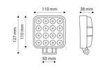 LED-arbeidslampereflektor TT TECHNOLOGY TT.13208M 16xLED 3400lm med magnet