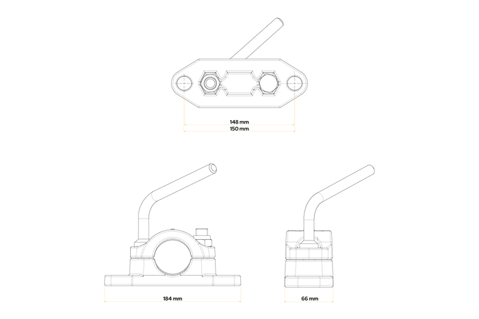KNOTT B48C6 støpejerns støttehjulklemme for 48 mm korrugert rør
