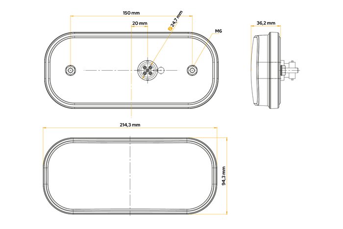 Baklys FRISTOM FT-230 LED-bajonett 6 funksjoner universal