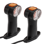 Sett med to ASPÖCK SUPERPOINT II universelle markeringslamper på en gummiarm