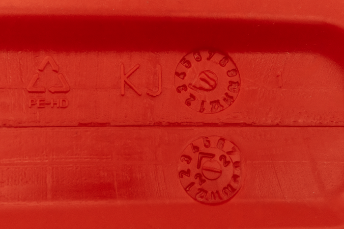 5L HERMON plastdunk med trakt, rød