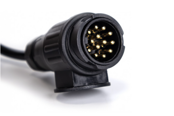 KAMAR E1384 spiralformet elektrisk kabel 3m 12V støpsel/kontakt 13PIN