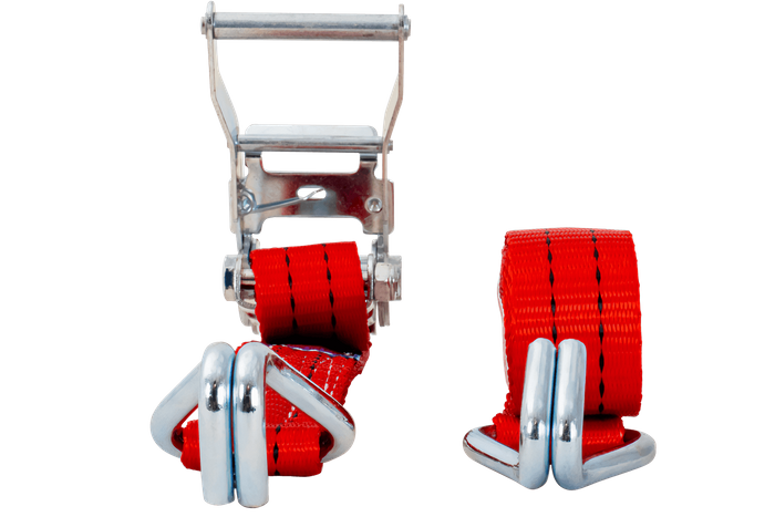 Sett med fire UNITRAILER 6m/35mm/2t røde transportbelter med strammer