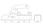 CHOOYO JD.00.53.009 kulekobling for 800 kg tilhenger med 60 mm firkantet dragstang