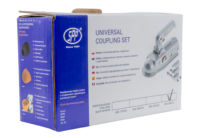 STEELPRESS BC-3000.1D-00-00+Z3 kulekobling for 3000 kg tilhenger med 35-50 mm rørformet dragstang