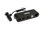 Sigarettenneruttaksplitter LAMP Multikontakt 4x 12/24V + 2x USB