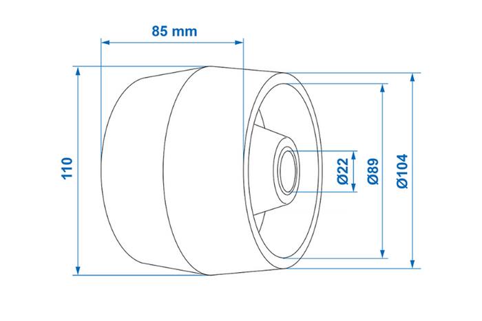 ProPlus 345472 Siderulle for båthenger 85 mm
