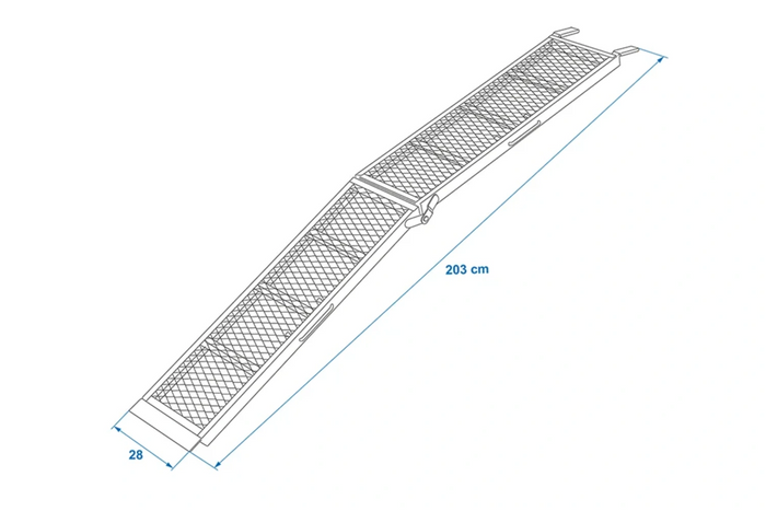 ProPlus 390094 sammenleggbare ramper stålramper for tilhengere 203 cm 680 kg sett med 2