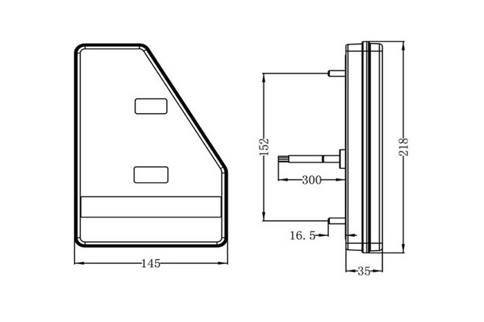 TruckLED L1907+L1908 LED baklys 6 funksjoner venstre+høyre