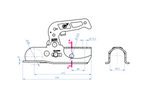 STEELPRESS BC-1700A kulekobling for 1700 kg tilhenger med 45 mm rørformet trekkstang