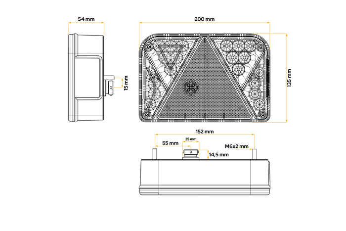 DOBPLAST DPT35 LED baklykt 6 funksjoner venstre