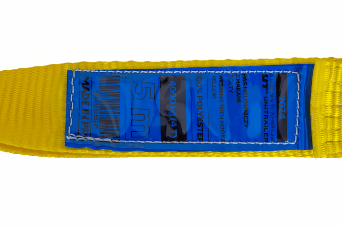 Slepetau med kroker UNITRAILER slepestropp 5m/50mm/4t gul