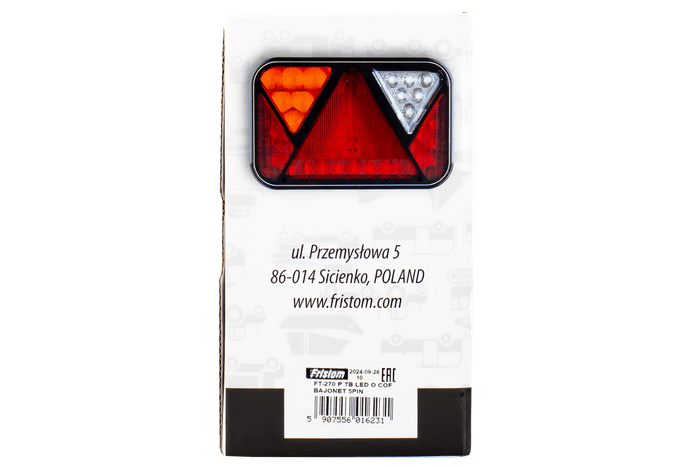 Baklys FRISTOM FT-270 LED CANBUS 6 fungerer høyre