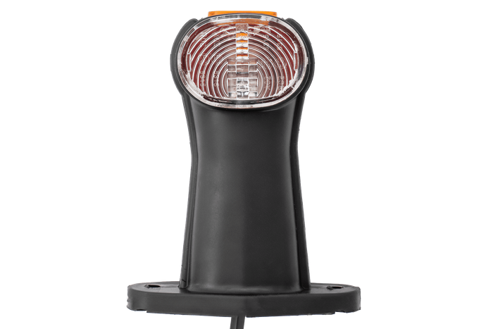 Sett med to ASPÖCK SUPERPOINT II universelle markeringslamper på en gummiarm