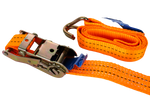 Sett med fire UNITRAILER 2m/35mm/2t oransje transportbelter med strammer
