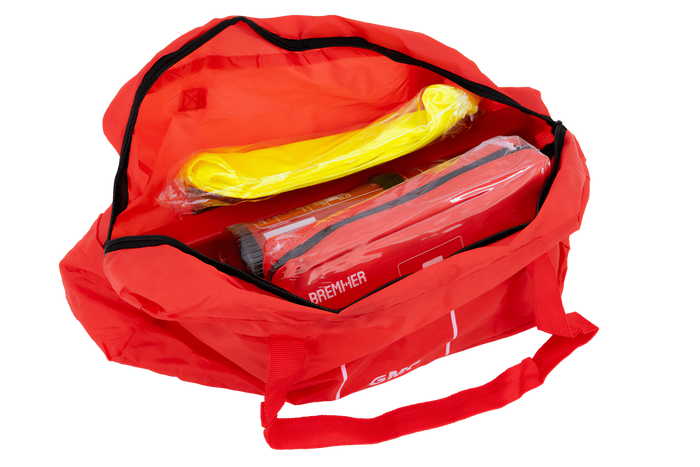 HERMON bilsett: førstehjelpssett, brannslukningsapparat, trekant, vest