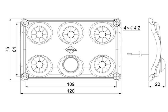 HORPOL LWD2156 LED 900lm innvendig billampe med bevegelsessensor