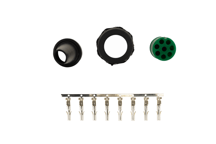 Mantes 8-PIN-kontakt, grønn, høyre bajonett