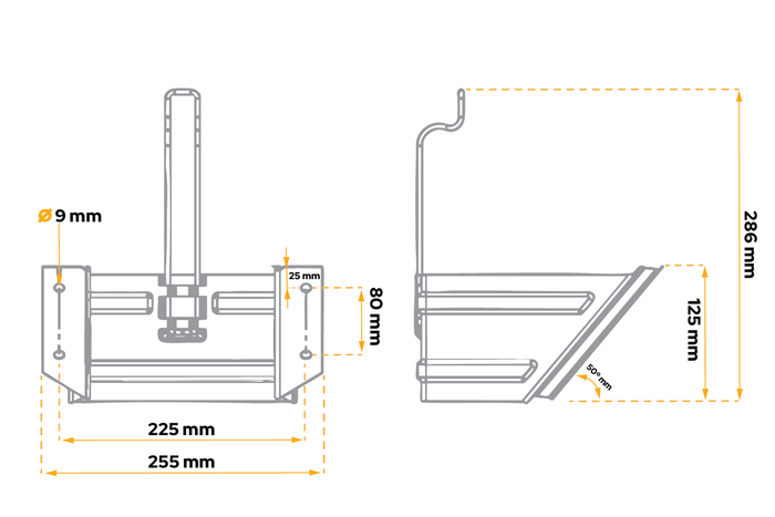 Hjulkloss med monteringsbrakett AL-KO UK53 h:247mm