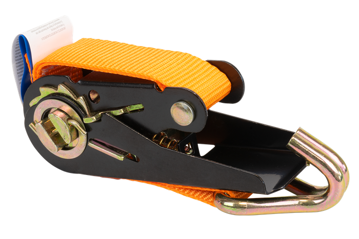 Sett med fire KAMAR 3m/25mm/0.8t oransje transportbelter med strammer