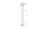 UNITRAILER MS 0019-700 fast støtte for 150 kg flatbed-tilhenger 48 mm 700 mm
