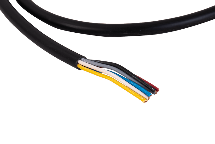 Bajonettplugg 6 PIN venstre FRISTOM for tilhenger, gul med 1 m kabel