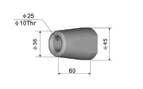 Gummistøtfanger / konisk støtfanger 6 cm