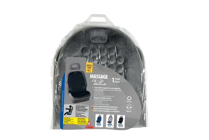 LAMPA Magnetisk velourpute bilsetepute, grå, massasjeeffekt