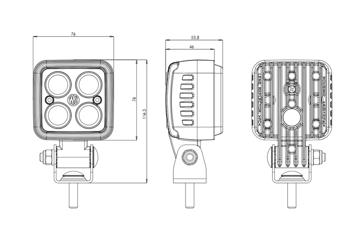 WAŚ 2243 W267 LED-sikkerhetslampe, blå varsellampe