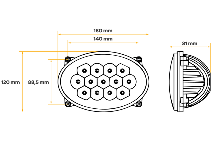 LED-arbeidslampereflektor TT Technology TT.13508 13xLED 5200lm for John Deere