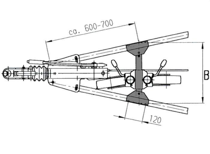 Tverrstang for AL-KO støttehjul for V 515/535 drag