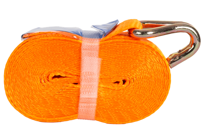 Sett med fire UNITRAILER 5m/25mm/1t oransje transportbelter med strammer