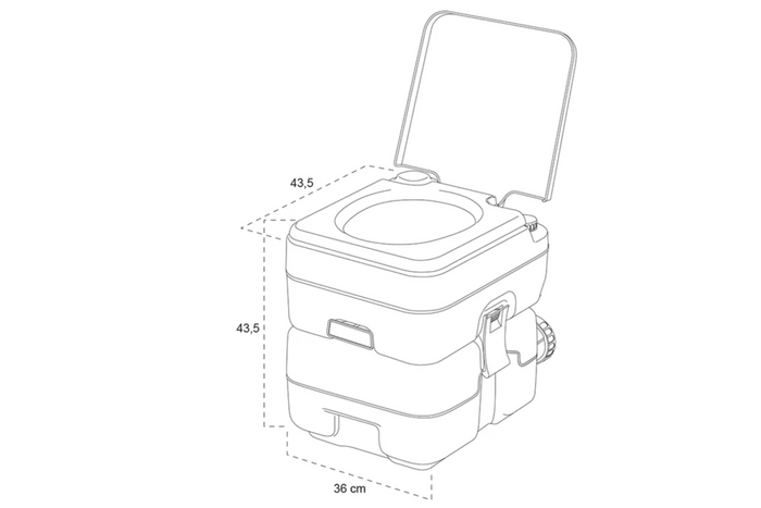 ProPlus 370415CR Bærbart campingtoalett grått 10L/10L