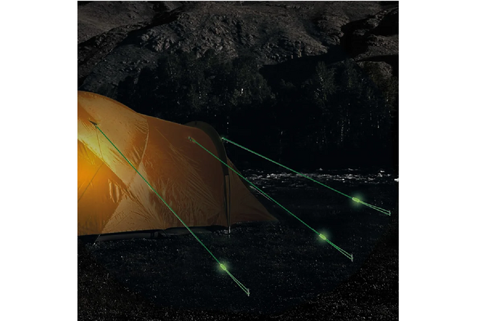 Sett med fire ProPlus barduner 361802 fluorescerende liner for et 4m telt