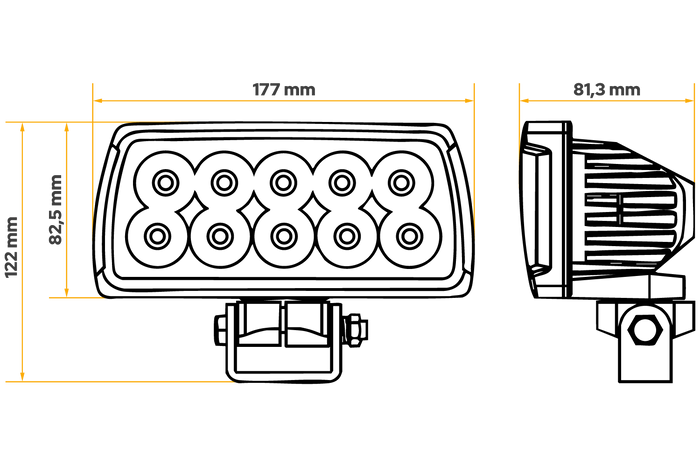 LED-arbeidslampereflektor TT Technology TT.13516 10xLED 4000lm for Massey Ferguson