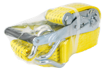 Sett med fire UNITRAILER 4m/50mm/5t gule transportbelter med strammer