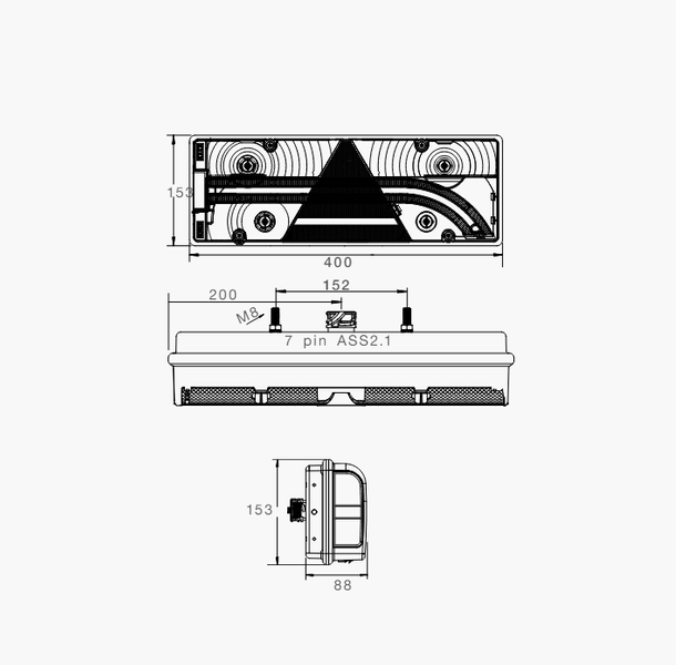 ASPÖCK EUROPOINT III baklykter 7 funksjoner venstre + høyre
