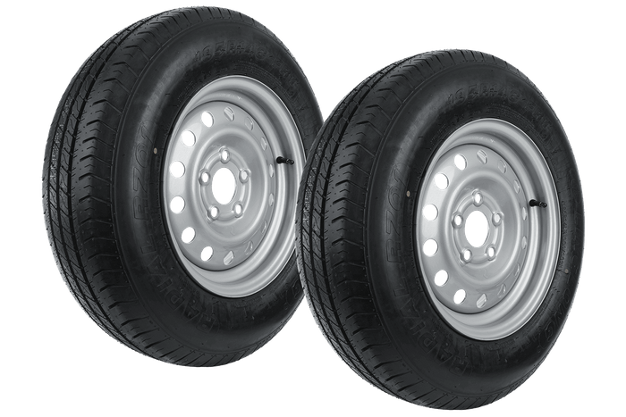 Sett med to forsterkede hjul for tilhenger LINGLONG DEKK 185/80 R14C 104/102N UNITRAILER FELG 5,5Jx14"H2 5x112 ET:30