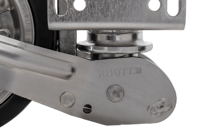 KNOTT ATK60 forsterket støttehjul med håndtak 350 kg 60 mm