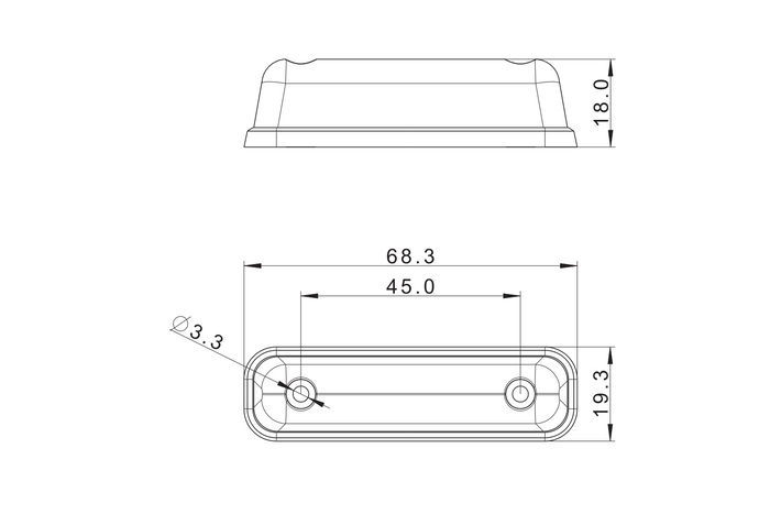 FRISTOM FT-081 LED MØRK markeringslampe, universal hvit