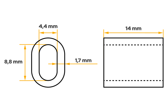 Aluminiumskobling for DROMET ZLA.4-tau, hylse for 4 mm tau