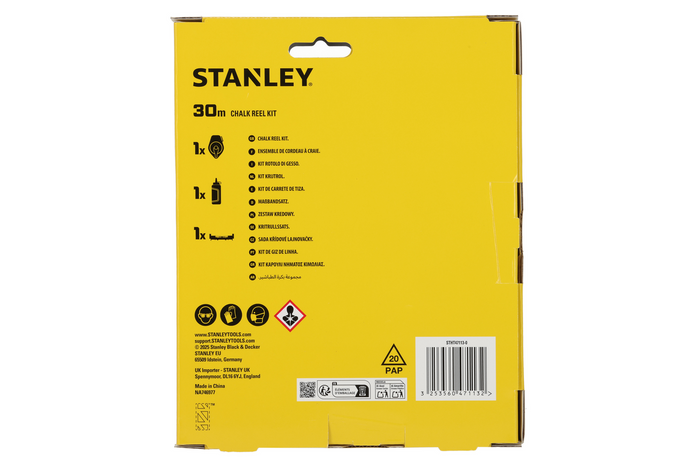 STANLEY STHT47113-0 markeringssett, snor + kritt + vater