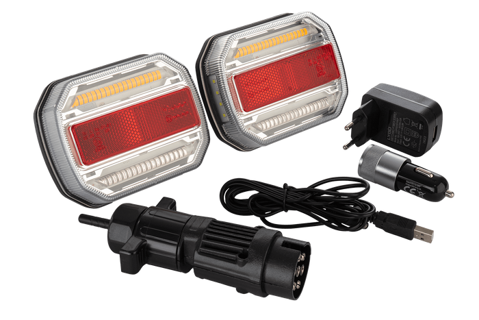 TT TEKNOLOGI TT.12018B-CAN LED-baklys 4 funksjoner venstre+høyre, trådløs, magnetisk