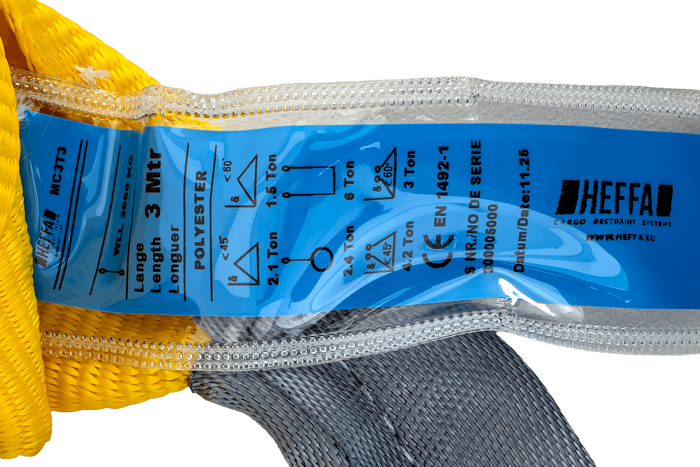 HEFFA kranslynge 3m/90mm/3t med løkker