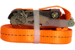 Sett med fire UNITRAILER 12m/25mm/1t oransje transportbelter med strammer