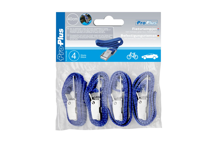 Sett med fire ProPlus 330285 sykkelmonteringsstropper, lengde 30 cm